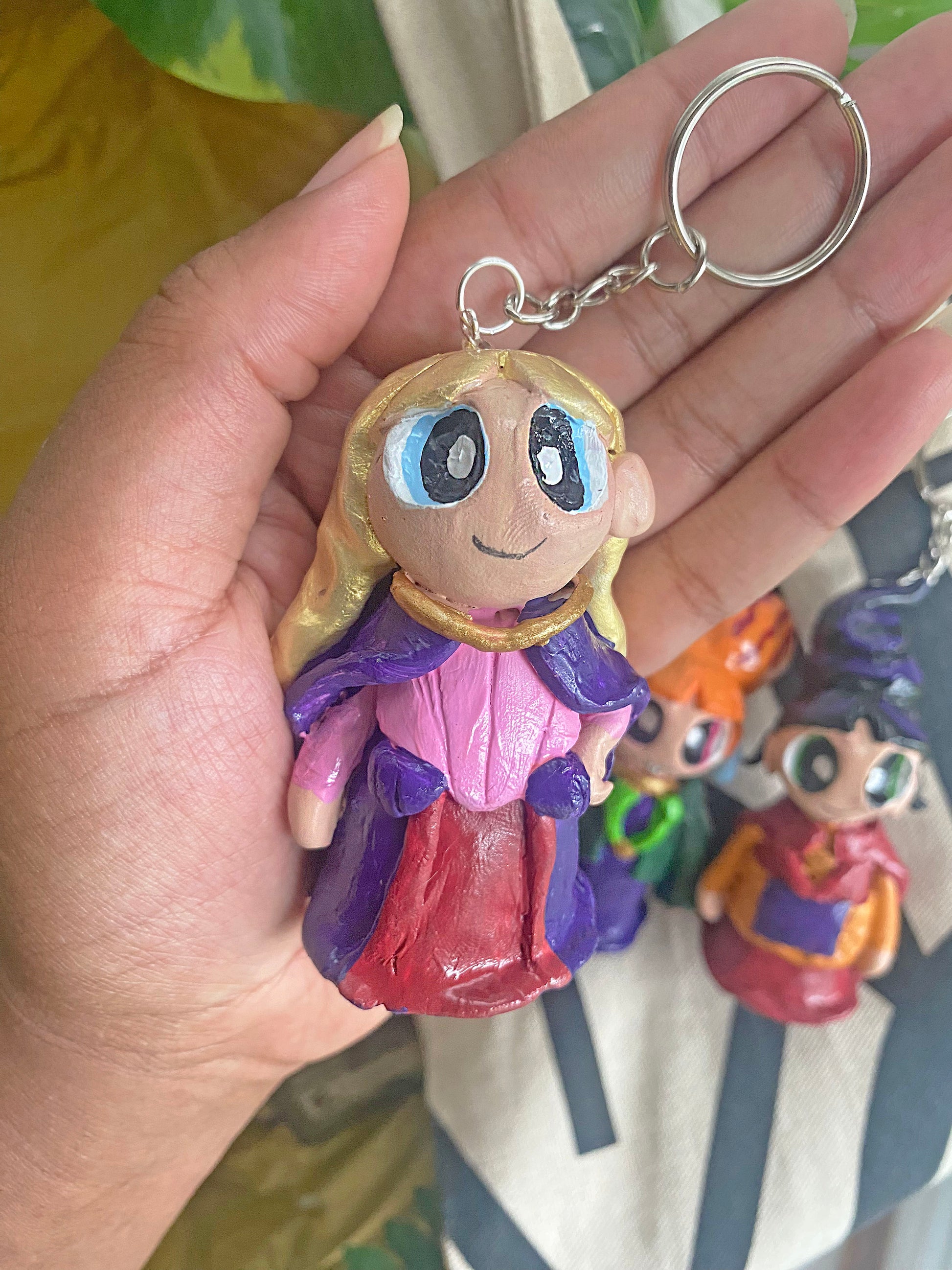 Powerpuff Girls Sanderson Sisters charm keychains