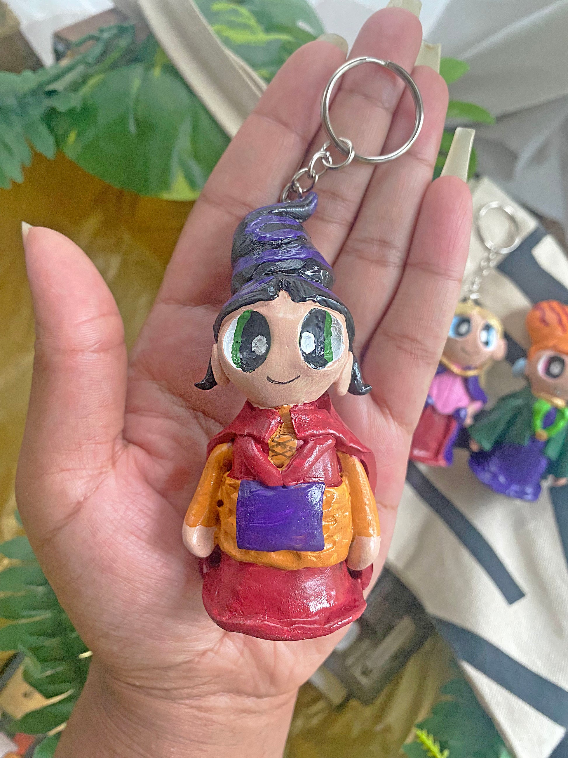 Powerpuff Girls Sanderson Sisters charm keychains